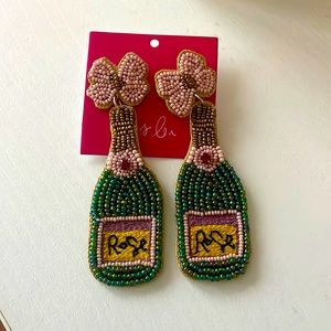 Rose beaded earrings